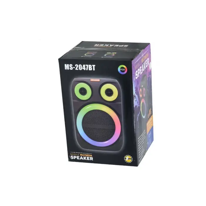 MS Bluetooth ve USB Girişli 8 inch Şarjlı Işıklı Müzik Sistemi MS-2047 BT