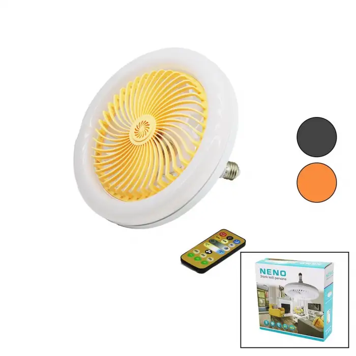 Neno ( Pervaneli ) (3 Renk Ledli) (kumandalı & Vantilatör) Lamba Ampul ( Oynar Başlı Duy ) (çap:15cm) ( 6500lumen & 3200k )*24