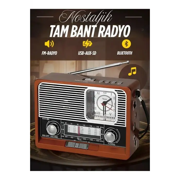 Nostaljik Radyo Yage Yg-892 Nostaljik Radyo Bluetooth Fm Usb