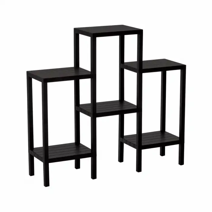 Ombeg Om-0150-1108 ( 6 ( Düz ) Raflı & Siyah ) Modüler Ünite Plastik*4