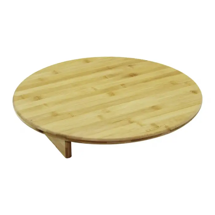 Pablıto Home Pbt-072 (yuvaralak) (mini Sofra Model=çap:45cm & Y:8.5cm) Ayaklı Bambu Ahşap Kesim Panosu*12