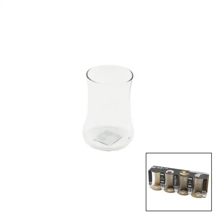 Pablıto Home Pbt-380 ( 4pcs ) Cam Çay Bardak ( 180ml )*18=k