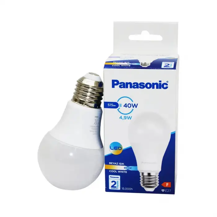 Panasonic ( Beyaz ) ( 4.9w & 43w & 515lm & E27 ) Led Ampul*20x5