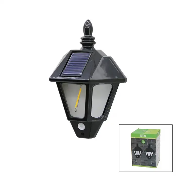 Panther Pt-2981 ( 2pcs ) (solar & Güneş Enerjili) Duvar Lambası (cob Led) (sensörlü= 3 Mod Fonksiyon) (bahçe-balkon-sokak)*50