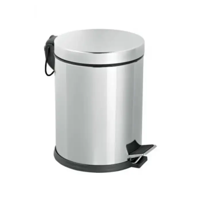 Pedallı-727 ( 8lt ) Krom Metal Çöp Kovası 727*6