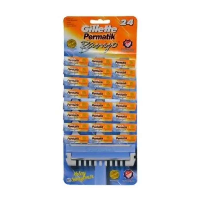 Permatik ( Banyo ) Saplı Jilet Kartela ( 48pcs )*1x20