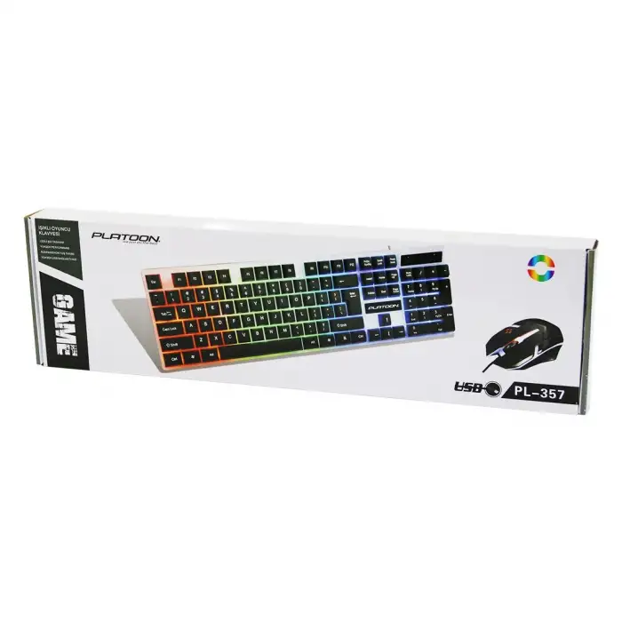 Platoon Pl-357 (ışıklı) (usb Kablolu) (oyuncu) (klavye & Mouse) (set) (süspansiyon Tuş Takımı) (yüksek Usb Bağlantı Hızı)*20