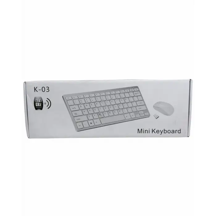 Platoon Pl-395 K-03 Mini Beyaz Wıreless Kablosuz Klavye Mouse Set*30