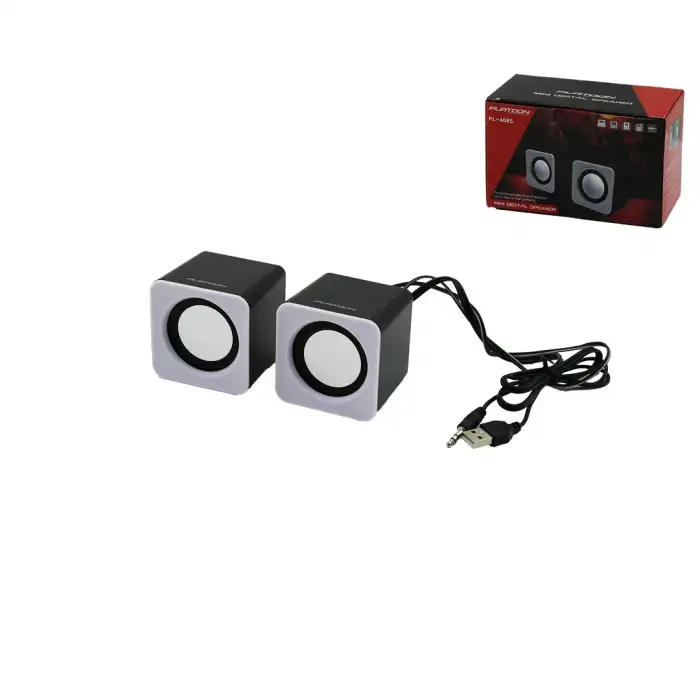 Platoon Pl-4085 ( Beyaz ) Usb Multimedya ( 1+1 ) Hoparlör Speaker Set 6w*100