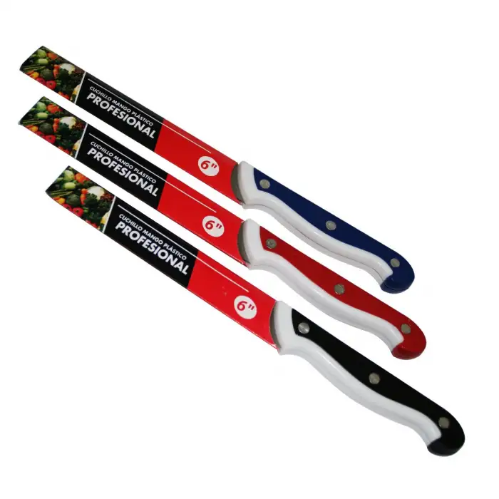 Profesıonal Cuchıllo Mango-477 ( 6 ) Sebze & Ekmek Bıçak Renkli Pls.saplı*12x50