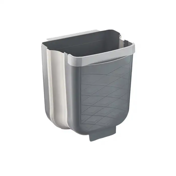 Qlux L-869-2 ( Gri ) Katlanabilir Mutfak Çöp Kovası ( 6lt )*8