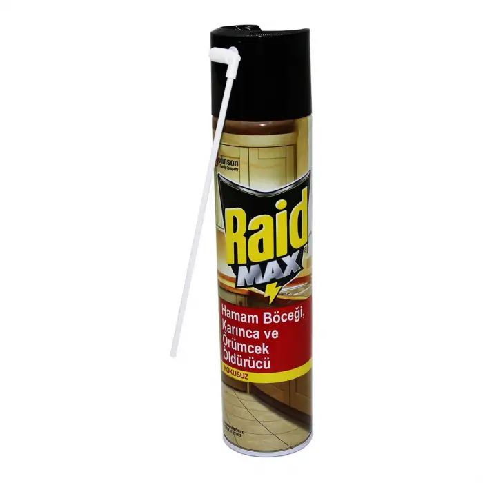 Raid Max ( Sprey= Max Böcek ) Hamam Böcek & Karınca & Örümcek Öldürücü & Savar İlaç ( 300ml )*12x4