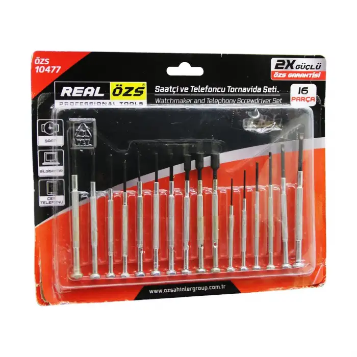 Real Özs-10477 ( 16pcs ) Saatçi & Telefoncu Tornavida Seti*200