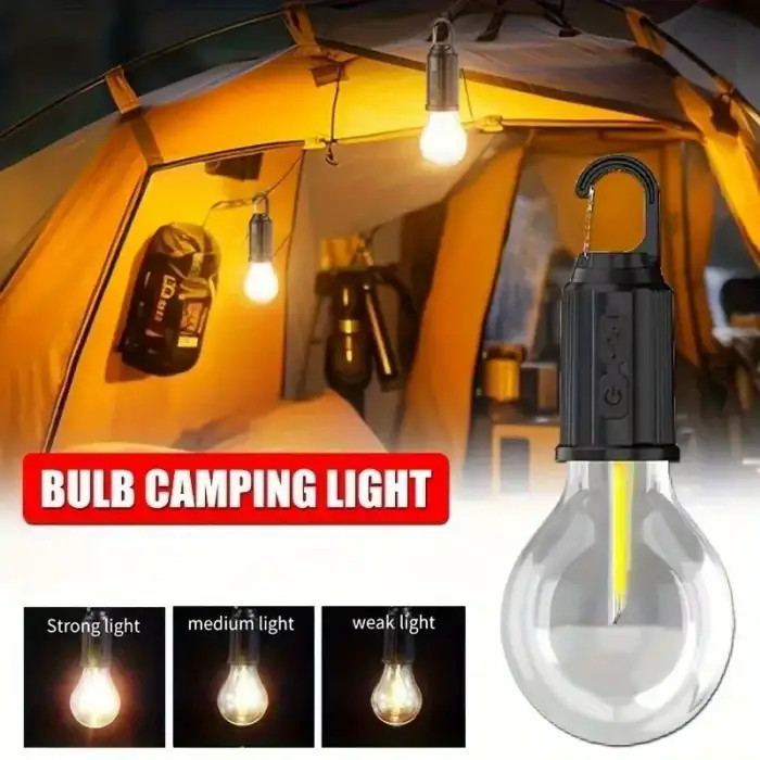 Rustik Taşınabilir Şarjlı Tasarruflu Ampul 10w Led Lamba Type-c Şarj Askılı Asma Aydınlatma