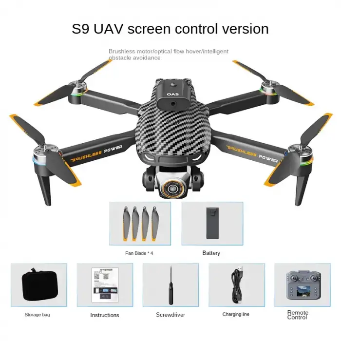 S9 Pro 4k Kamera Drone Uzaktan Kumandalı Katlanabilir, Rc Drone
