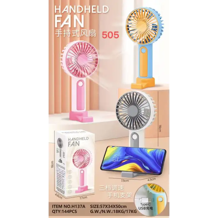 Şarjlı Taşınabilir El Tipi Mini Fan Egonex 505