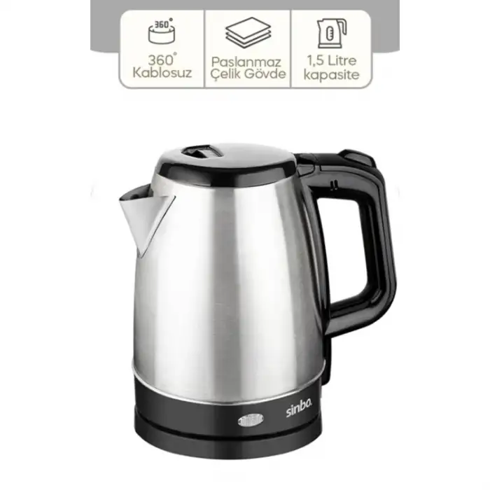 Sinbo Sk-8015 ( Çelik ) Kettle 1.7lt ( Gizli Rezistans & Kablosuz )*8