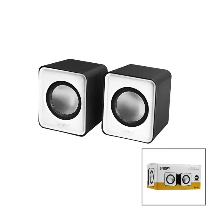Snopy Sn-66 ( Beyaz ) Usb 2.0 Multimedya 1+1 Hoparlör Speaker Set 6w*100