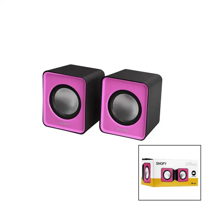 Snopy Sn-66 ( Pembe ) Usb 2.0 Multimedya 1+1 Hoparlör Speaker Set 6w*50