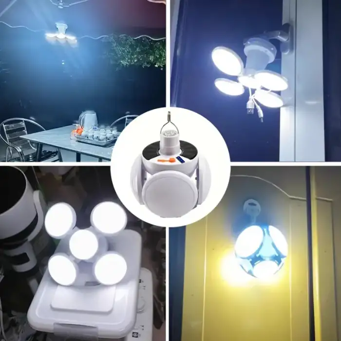 Solar Güneş Enerji Ve Usb Sarjlı 5 Kanatlı Led Lamba Egonex