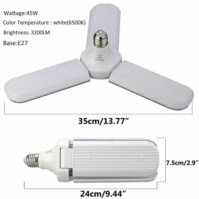 Sunlife Beyaz Işık 3 Pervaneli 45 Watt Tasarruflu