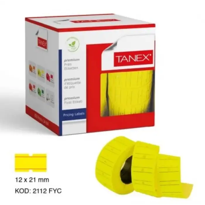 Tanex Sarı Fiyat Etiketi 12x21mm*24x24