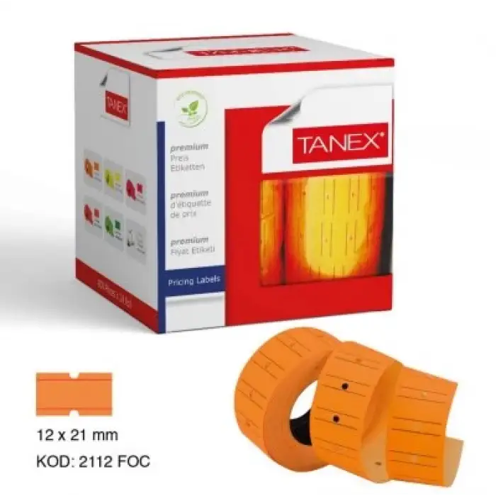 Tanex Turuncu Fiyat Etiketi 12x21mm*24x24