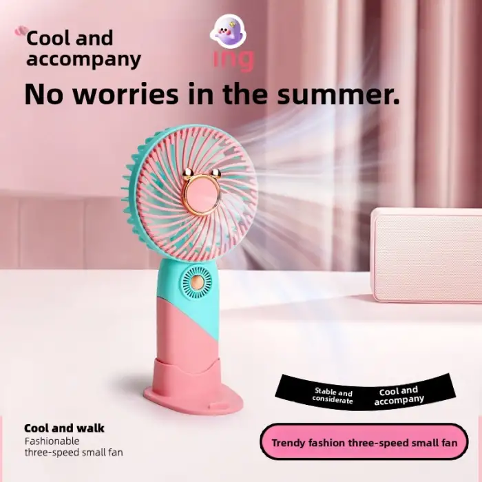 Taşınabilir Mini USB Şarj Edilebilir Fan - Masaüstü El Fanı - El Vantilatörü