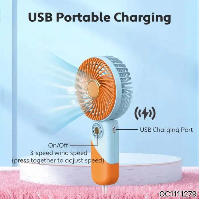 Taşınabilir Mini USB Şarj Edilebilir Fan - Masaüstü El Fanı - El Vantilatörü