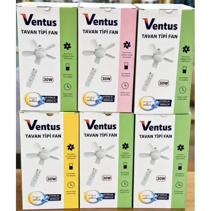 Tavan Vantilatör Kumandalı Lambalı  VENTUS