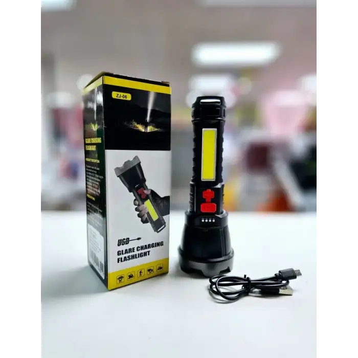 Usb Glare Charging Flashlight El Feneri Zj-05