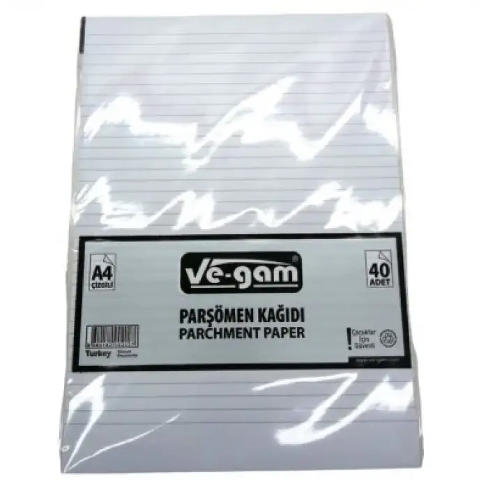 Ve-gam A4 ( 40pcs ) ( Çizgili ) Parşömen Kağıdı*100