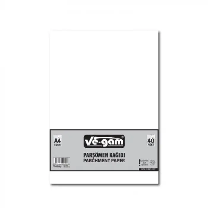 Ve-gam A4 ( 40pcs ) ( Çizgisiz ) Parşömen Kağıdı*100