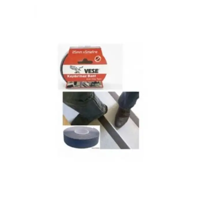 Vese ( 25mm X 5mt ) ( Kaydırmaz ) ( Siyah ) Bant*144