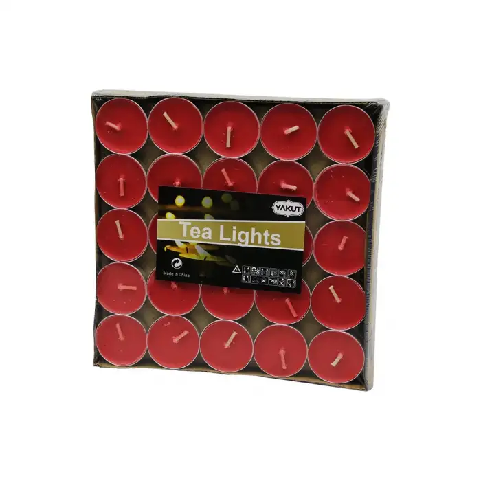 Yakut-11236 ( 50pcs ) ( Kırmızı Yuvarlak ) Tea Light Mum*40