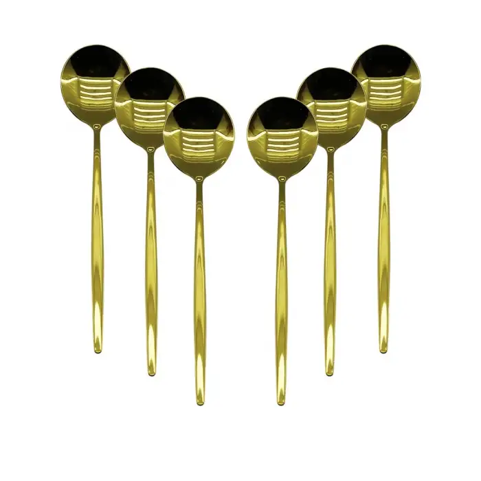 Yakut-9725 ( 6pcs ) ( Gold ) Yemek Kaşık Seti*100
