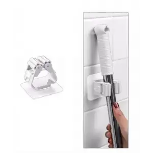 1 Adet Yapışkanlı Pratik Mop Tutucu Beyaz