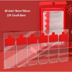 60 Parça Kolay Açılır Güçlü Çift Taraflı Bant 18mm*50mm
