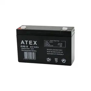 Atex Ax6-12 İnce Akü 6v 12ah Amper*10
