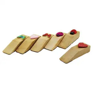 Balsa Group ( Süslü ) Ahşap Kapı Stoperi ( Uğur Böcek & Kelebek & Kalpli ) ( Pvc Kutu )*50x12