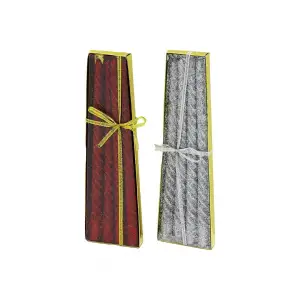 Barotti Dmr-9695 ( 4pcs ) Yaldız Şamdan Mum Simli 24cm*120