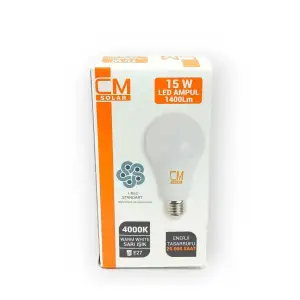 Cmsolar 15w Led 4000k Sarı Işık Ampul E27 Duylu