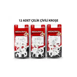 Egonex Medalyan Dl-38 ( No-6 ) ( 12pcs ) Çelik Çivili Kroşe *12x9