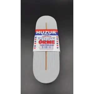 Huzur ( Beyaz & 2.5cm ) Paça Lastik Geniş 10mt.*30