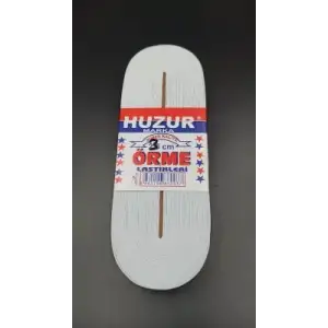 Huzur ( Beyaz & 3cm ) Paça Lastik Yassı Geniş 10mt.*30