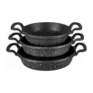 İbico ( 3pcs ) ( Döküm ) ( Sahan=çift Kulp ) Tava Set ( 18-20-22cm ) ( Poşetli )*15