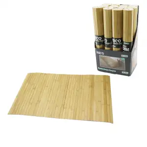 İbico İ21-072 ( Dikdörtgen & Bambu ) Kaydırmaz Banyo Paspası ( 70x45cm )*12x4
