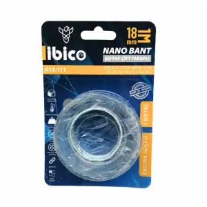 İbico K13-111 ( 1.8cmx1mt ) ( Nano Bant ) Şeffaf Çift Taraflı*24x12