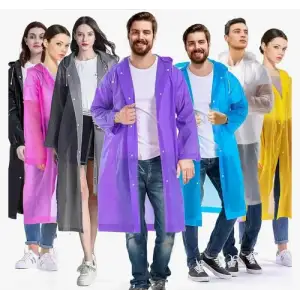 Kadın Erkek Yağmurluk Kapüşonlu Çıtçıtlı Eva Raincoat