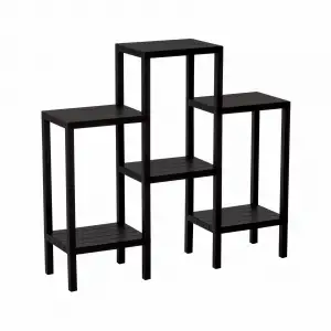 Ombeg Om-0150-1108 ( 6 ( Düz ) Raflı & Siyah ) Modüler Ünite Plastik*4